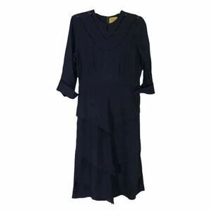 Habern Original 1930s Navy Blue Rayon Church Dress
